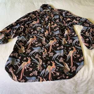 Loft floral long sleeve blouse size M